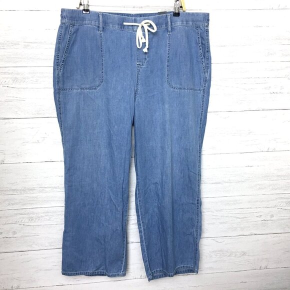 NEW Torrid Wide Leg Jeans Pull On Light Wash Elastic Waist size 2X length 27" - Picture 9 of 9